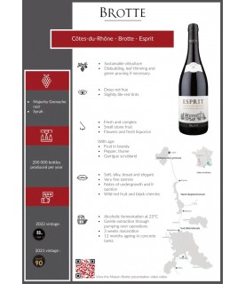 Brotte - Esprit, AOC Cotes du Rhone, 2020, 750ml