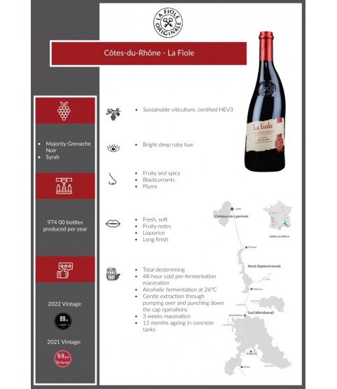 La Fiole - Rouge, Cotes du Rhone, 2021, 750ml La Fiole - Rouge, Cotes du Rhone, 2021, 750ml
