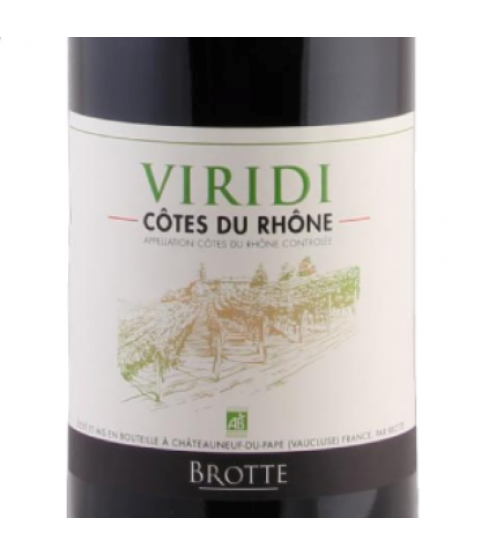 Brotte - Viridi, AOC Cotes du Rhone, 2018 (Organic), 750ml
